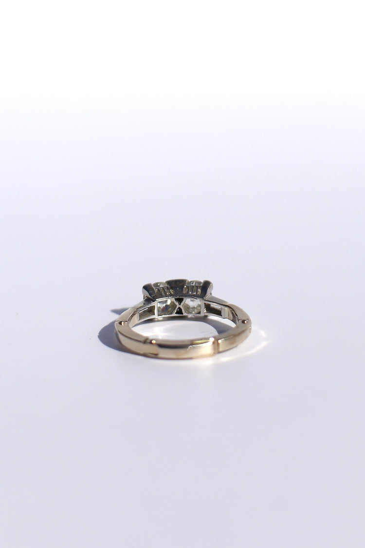 1.30tcw Toi et Moi Old European Cut Diamond Ring