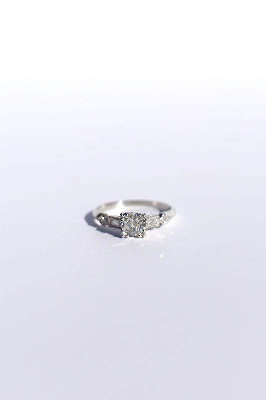 .50ct Old Mine Cut Solitaire with Baguettes