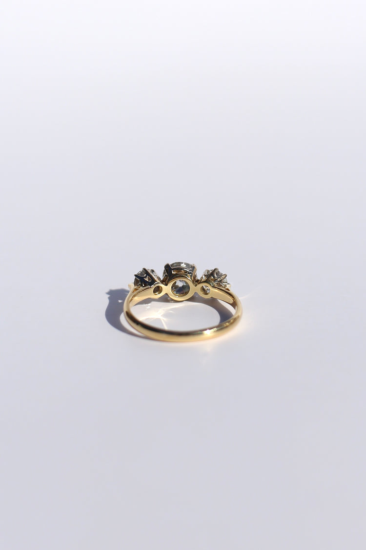 1.30tcw Old Mine Cut Diamond Victorian Ring