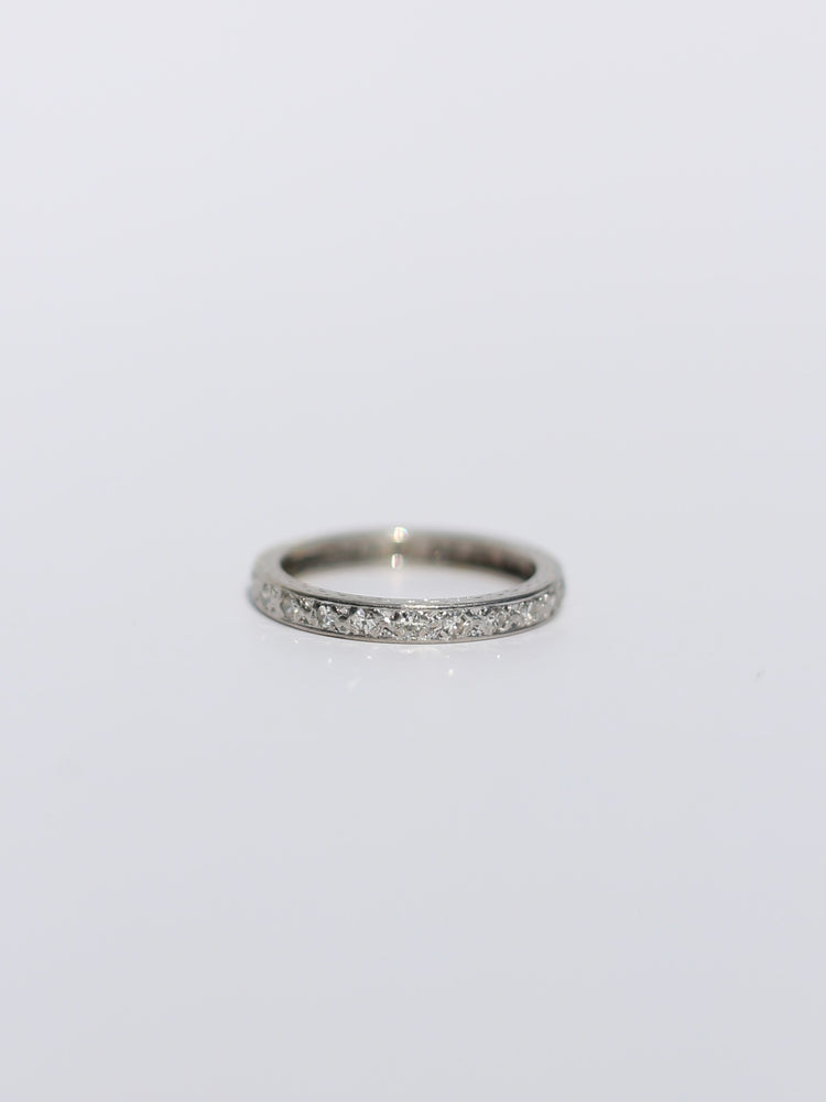 Antique Art Deco Diamond Band with Side Engraving